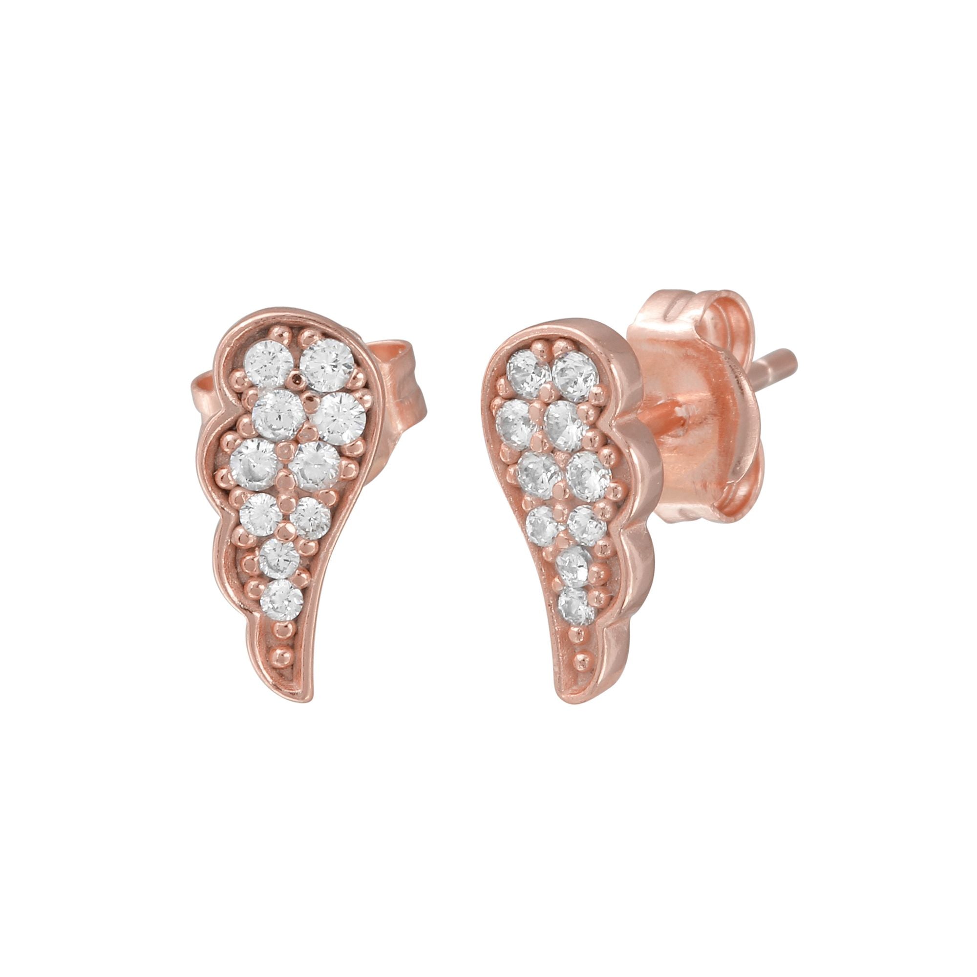 Rose Gold Wing Earrings