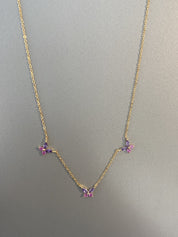Pink and Purple Butterfly Necklace