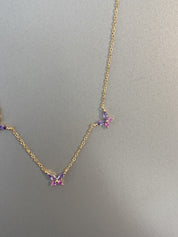 Pink and Purple Butterfly Necklace